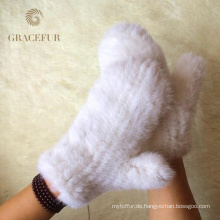 Hand stricken Real Mink Fur Finger Handschuh Winter warme Handschuhe